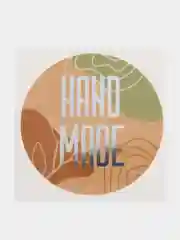 Бежевый наклейка "Hand made", "Ручная работа", набор 10 шт