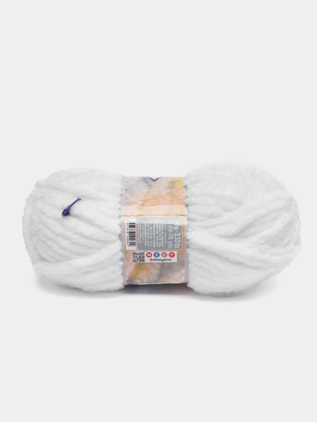 Белый пряжа Alize Softy Mega, 100г,70м
