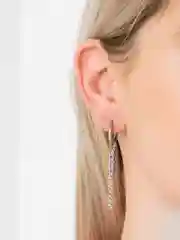 Серебряный серьга-кольцо из нержавеющей стали "Пуля"/мужская серьга/1 шт