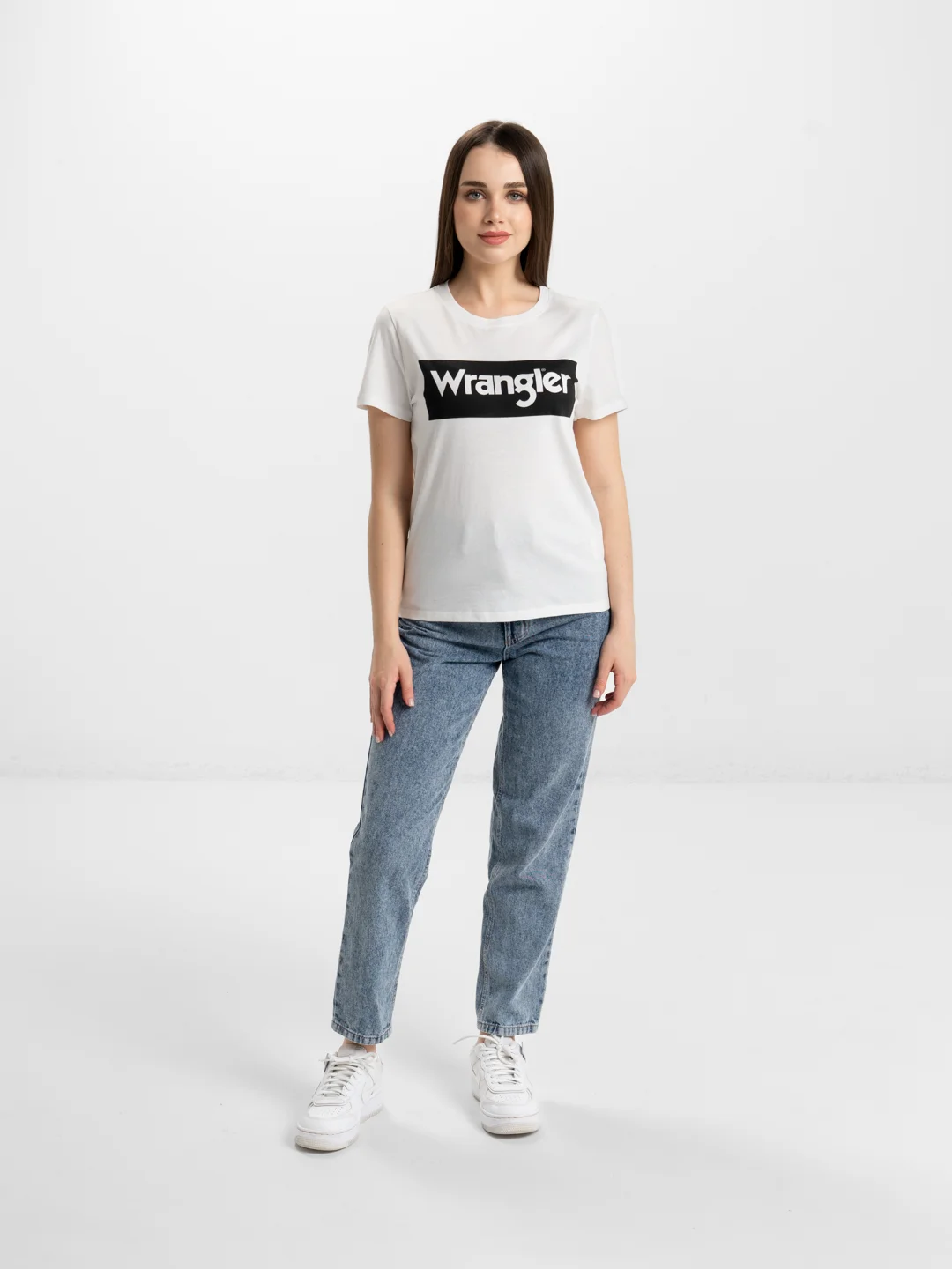 Футболка женская Wrangler Box Logo Tee белая 100% хлопок