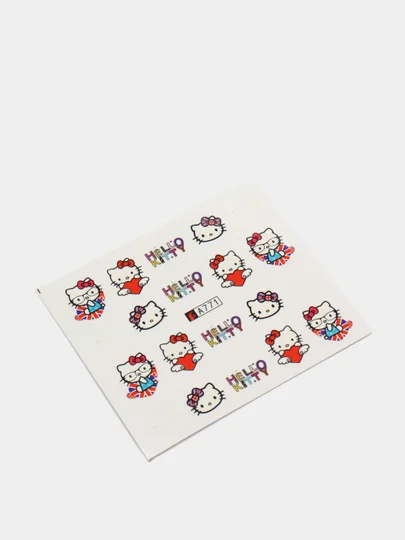 Индиго слайдер-дизайн для ногтей, водные наклейки "Hello Kitty", 12 видов