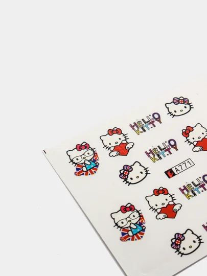 Индиго слайдер-дизайн для ногтей, водные наклейки "Hello Kitty", 12 видов
