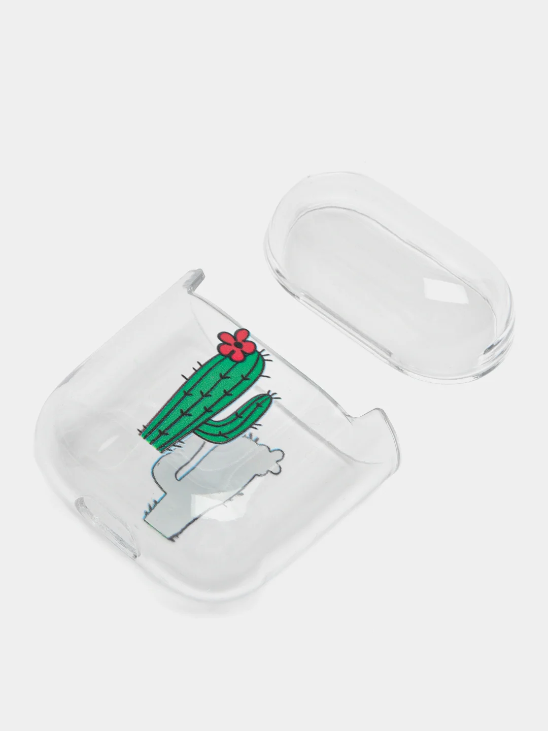 Зеленый прозрачный пластиковый чехол для Apple Airpods 1 / 2