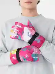 Розовый перчатки зимние горнолыжные унисекс / варежки для сноуборда / термоперчатки