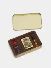 Зажигалка бензиновая, подарочный набор зажигалка, бензин