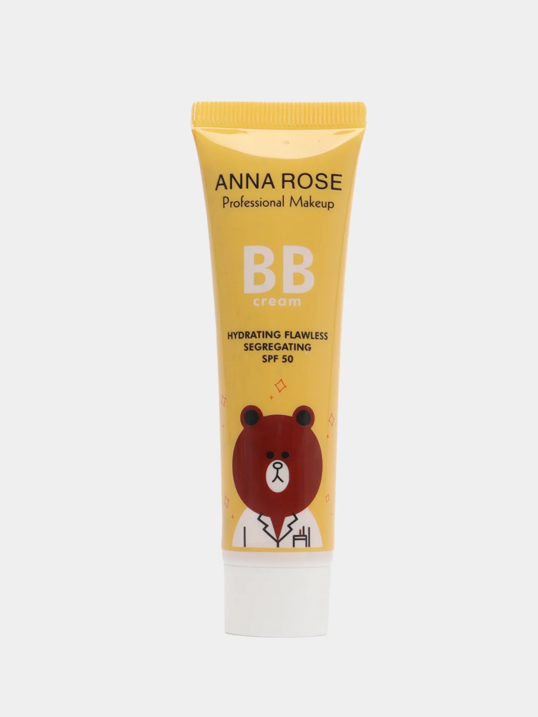 Желтый bb-крем для лица Anna Rose SPF 50, увлажняющий, светло-бежевый, 30 мл