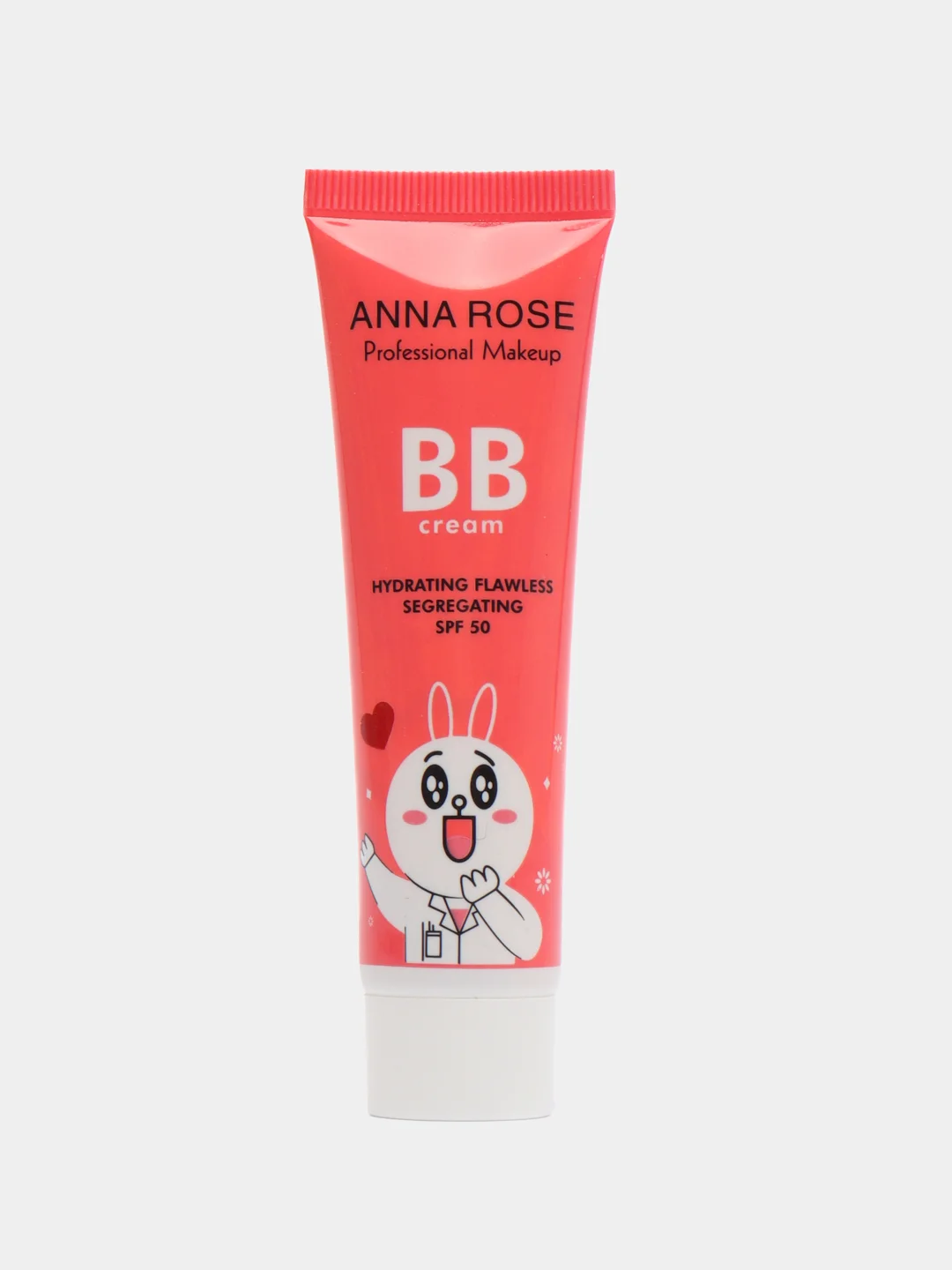 Красный bb-крем для лица Anna Rose SPF 50, увлажняющий, светло-бежевый, 30 мл
