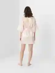 Белый халат Bride с вышивкой, атласный женский