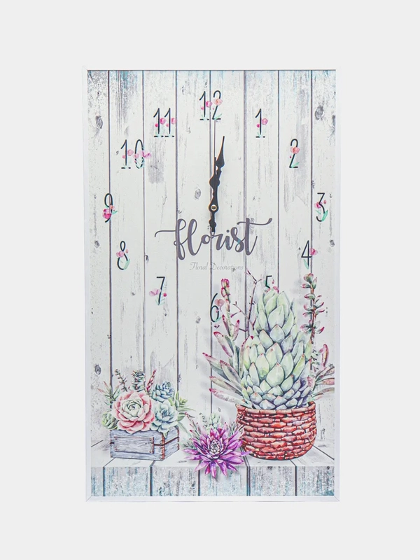 Часы настенные интерьерная картина Florist бесшумные, 58*34 см