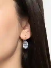 Серебряный серьги с камнями, сережки со стразами, украшение