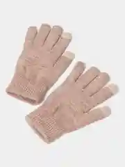 Бежевый меланж перчатки женские сенсорные, теплые