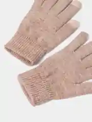 Бежевый меланж перчатки женские сенсорные, теплые