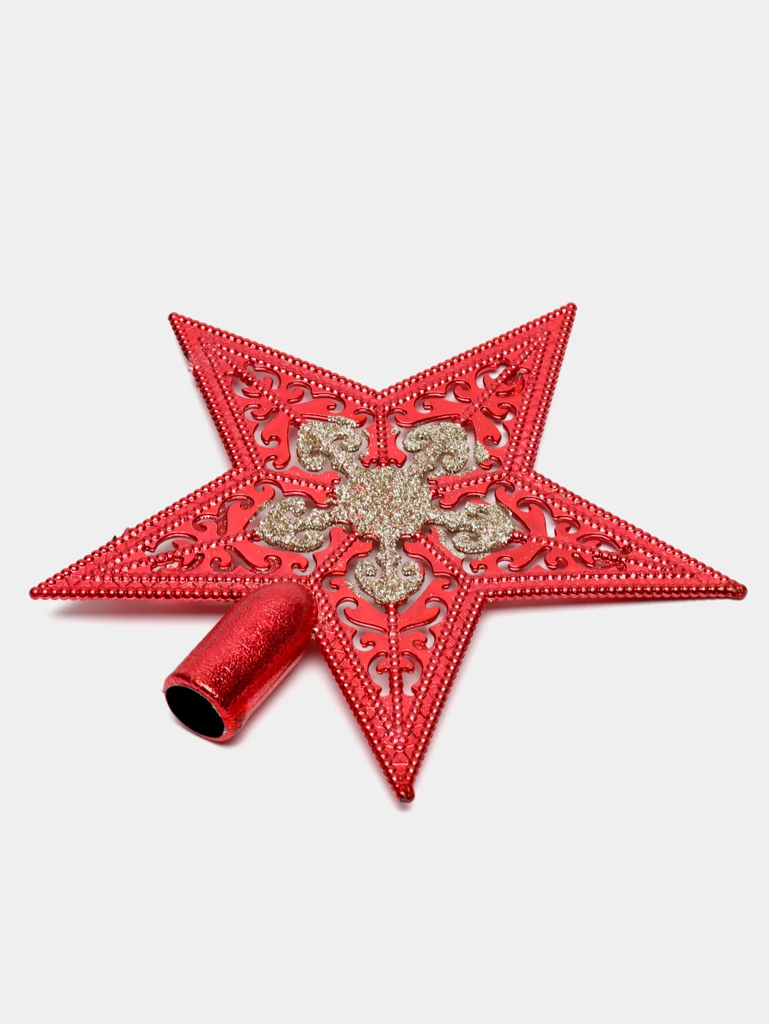 Звезда для ёлки "Зимнее волшебство", размеры 15х14,5 см, макушка на елку. Цвет: красный