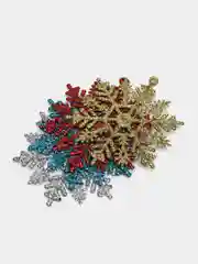 Украшение ёлочное "Снежинка" (набор 4 шт), 7,5 х 6,5 см, разные цвета