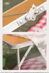 Желтый складной туристический стол, на кровать для ноутбука