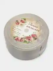 Лента атласная светло-серая, 40 мм x 23 м