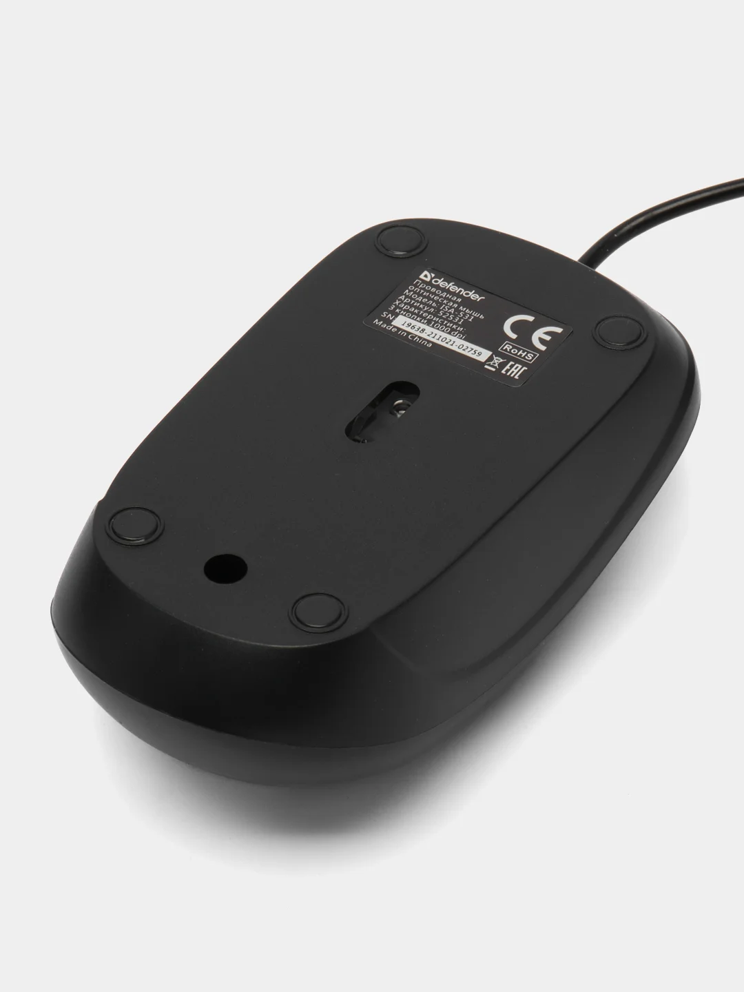 Мышь Defender ISA-531, 1000 dpi, 3 кнопки, проводная, ударопрочная