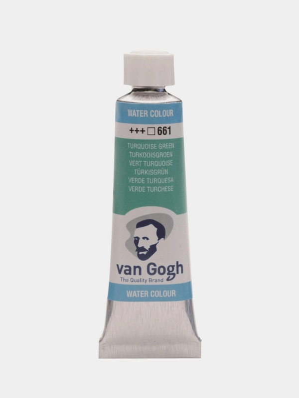 Краска акварельная Van Gogh, бирюзово-зеленая, 10 мл