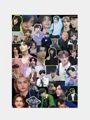 Лазурный конверт подарочный с фото открыткой, k-pop Stray kids, BTS