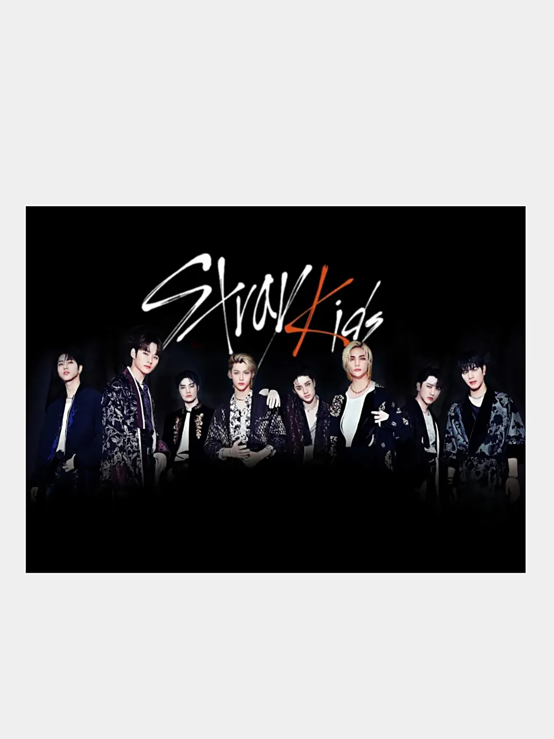 Черный конверт подарочный с фото открыткой, k-pop Stray kids, BTS