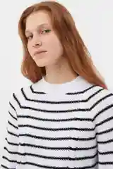 Джемпер женский Finn Flare трикотажный базовый свободный в полоску