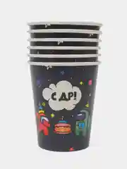 Индиго бумажная посуда "Амонг Ас", тарелка, стакан, по 6 штук