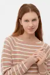 Джемпер женский Finn Flare трикотажный базовый свободный в полоску