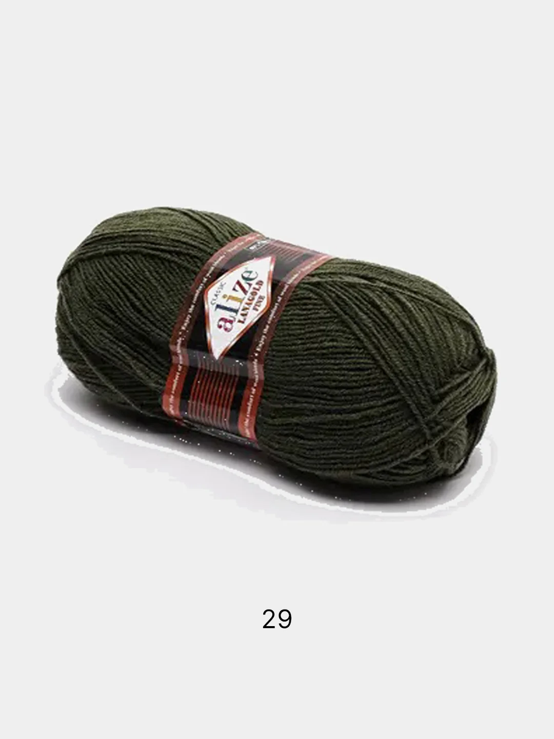 Зелёный хаки пряжа Alize Lanagold Fine 51% Акрил, 49% Шерсть, 100 г, 390 м