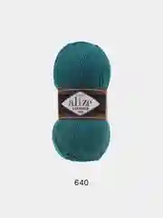 Тёмно-бирюзовый пряжа Alize Lanagold Fine 51% Акрил, 49% Шерсть, 100 г, 390 м