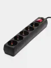 Сетевой фильтр SONNEN U-3518,5 розеток, заземление, выключатель, 10А, длина 1,8м, черный