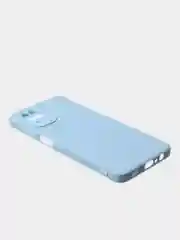 Голубой чехол для Samsung A12 / Samsung M12 матовый с дополнительной защитой камеры