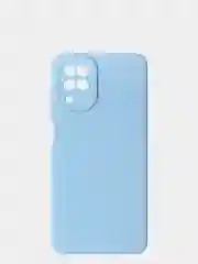 Голубой чехол для Samsung A12 / Samsung M12 матовый с дополнительной защитой камеры