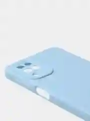Голубой чехол для Samsung A12 / Samsung M12 матовый с дополнительной защитой камеры
