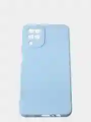 Голубой чехол для Samsung A12 / Samsung M12 матовый с дополнительной защитой камеры