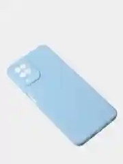 Голубой чехол для Samsung A12 / Samsung M12 матовый с дополнительной защитой камеры