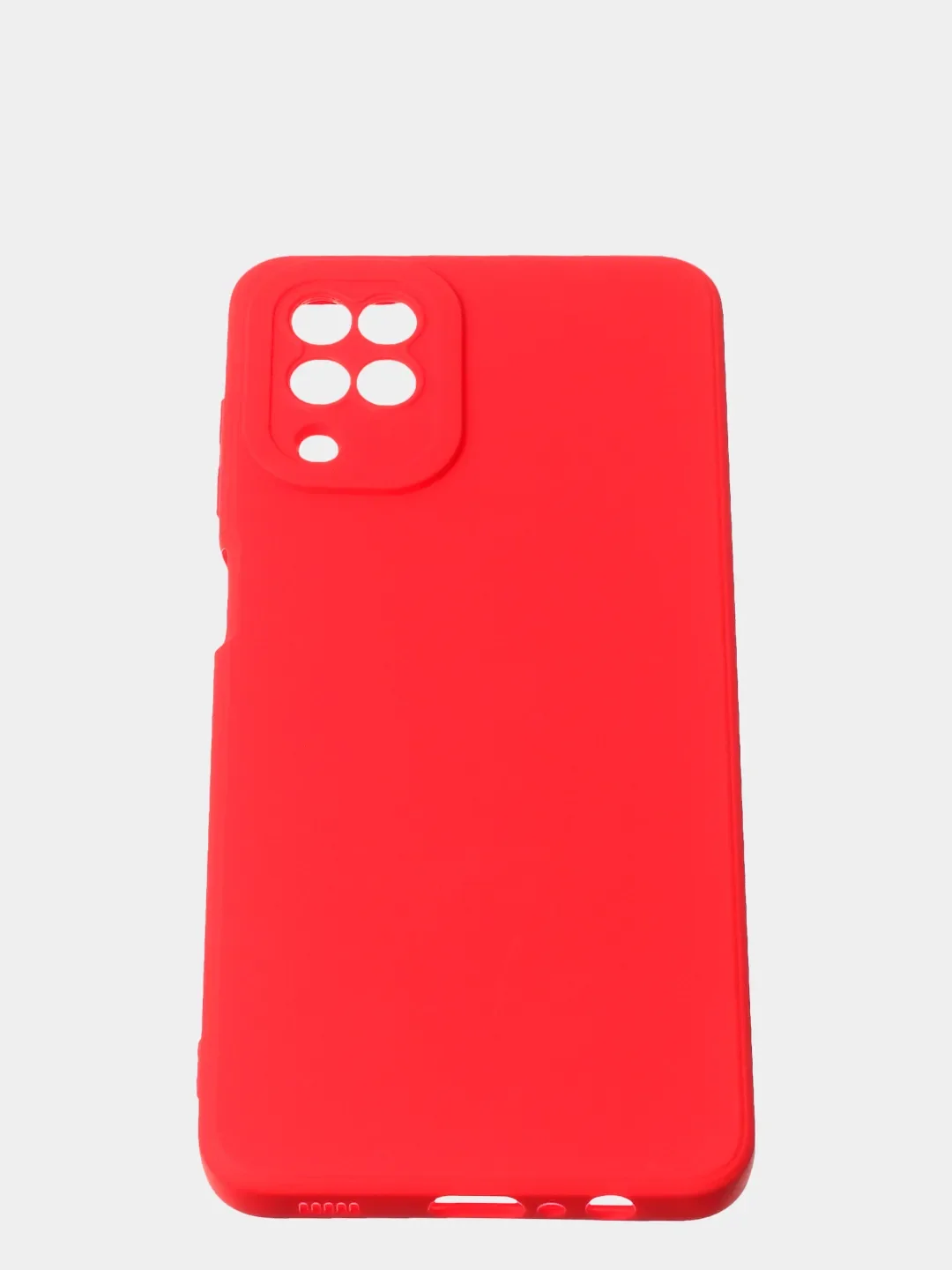 Красный чехол для Samsung A12 / Samsung M12 матовый с дополнительной защитой камеры