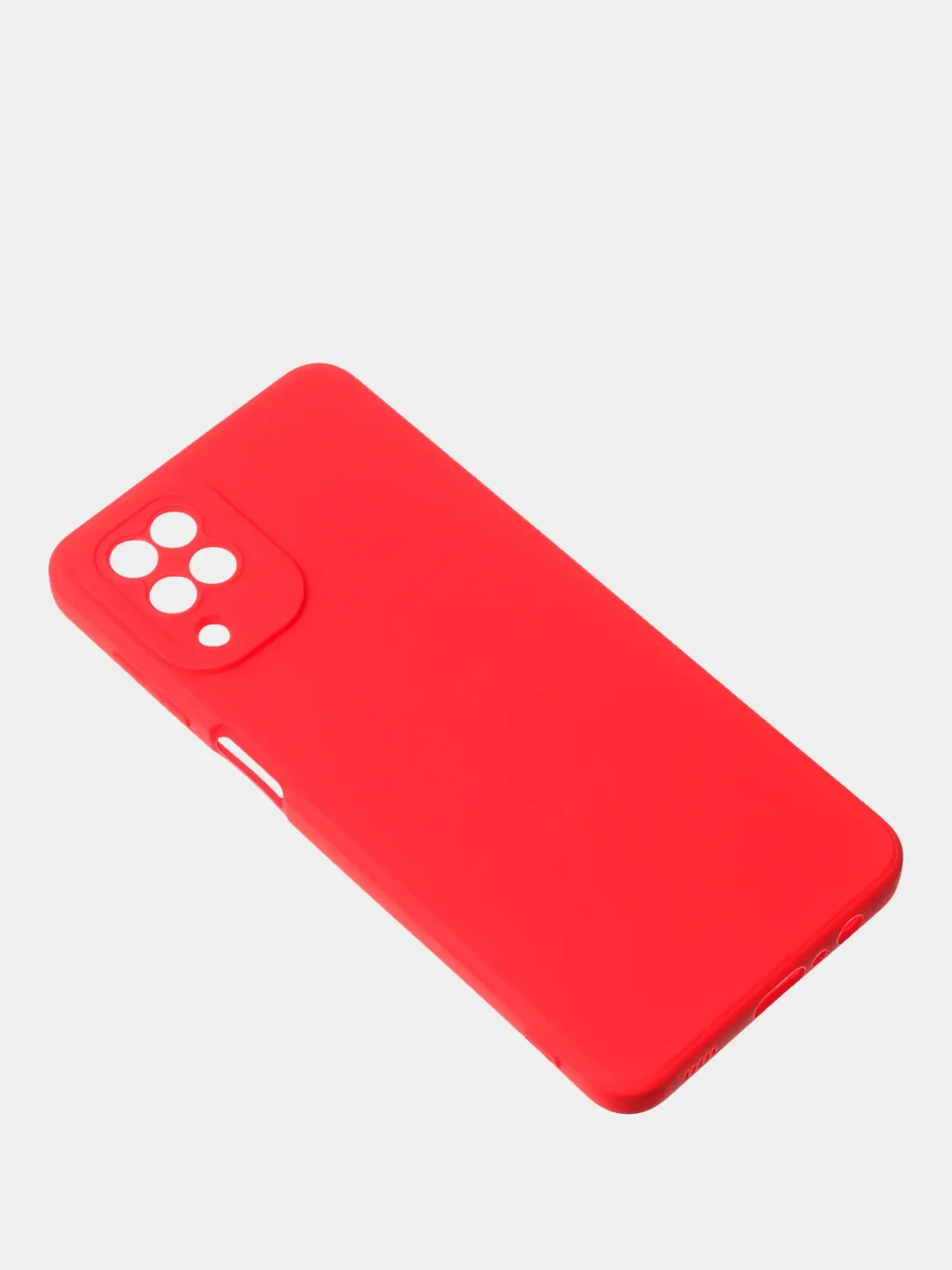 Красный чехол для Samsung A12 / Samsung M12 матовый с дополнительной защитой камеры