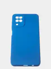 Синий чехол для Samsung A12 / Samsung M12 матовый с дополнительной защитой камеры