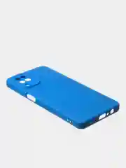 Синий чехол для Samsung A12 / Samsung M12 матовый с дополнительной защитой камеры