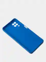 Синий чехол для Samsung A12 / Samsung M12 матовый с дополнительной защитой камеры
