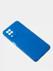 Синий чехол для Samsung A12 / Samsung M12 матовый с дополнительной защитой камеры