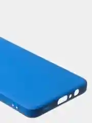 Синий чехол для Samsung A12 / Samsung M12 матовый с дополнительной защитой камеры