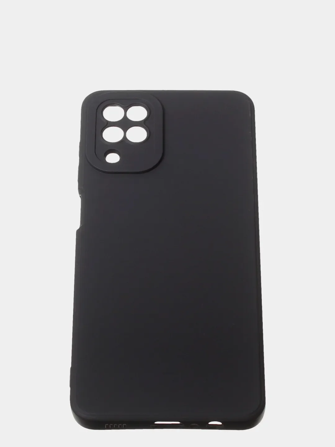 Черный чехол для Samsung A12 / Samsung M12 матовый с дополнительной защитой камеры