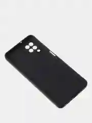 Черный чехол для Samsung A12 / Samsung M12 матовый с дополнительной защитой камеры