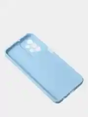 Голубой чехол для Samsung A23 матовый, с дополнительной защитой камеры