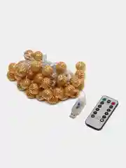 Гирлянда марокканские шарики, новогодняя гирлянда, теплый цвет, 6м., с пультом декор