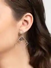 Коричневый серьги женские, бижутерия, "Ромб"