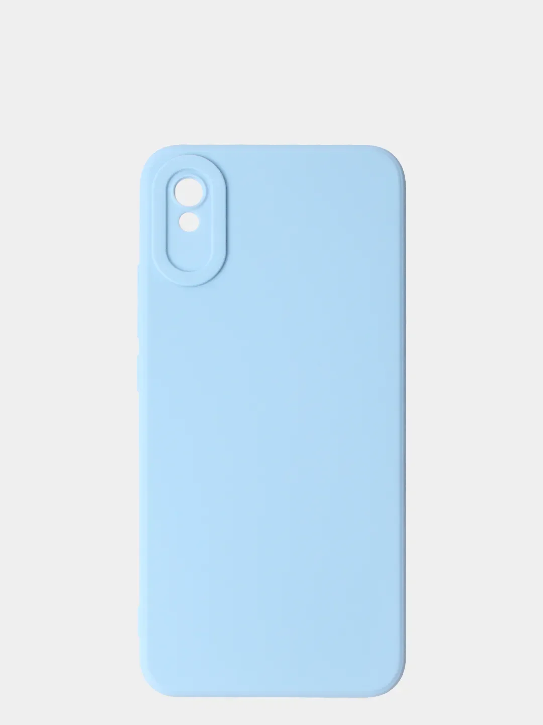 Голубой чехол для Redmi 9A матовый, с дополнительной защитой камеры