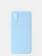 Голубой чехол для Redmi 9A матовый, с дополнительной защитой камеры