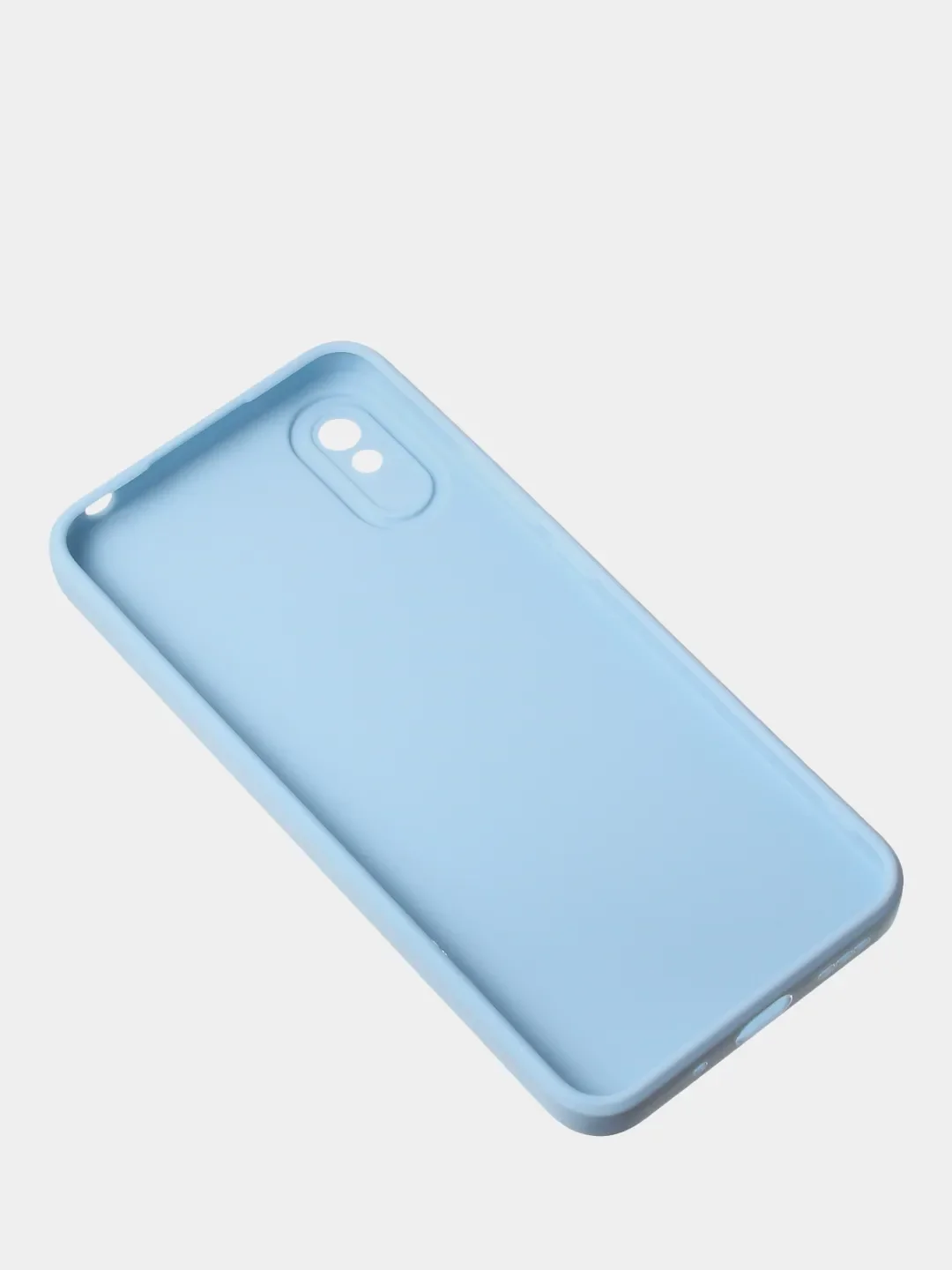 Голубой чехол для Redmi 9A матовый, с дополнительной защитой камеры